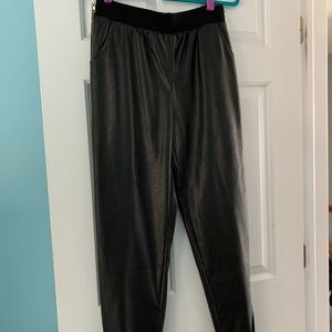Faux Leather Joggers
